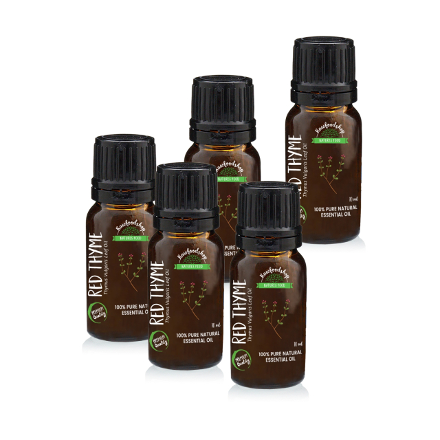 Punainen Timjami Eteerinen Öljy 10ml x 5 pulloa