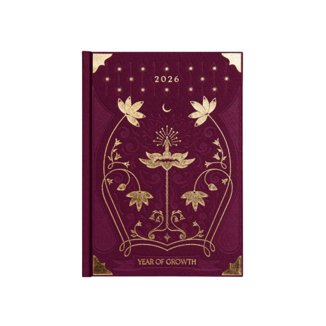 Päiväkirja Year of Growth 2026 Viininpunainen