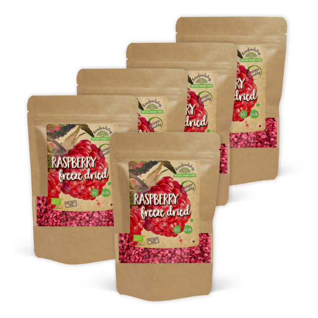 Vadelma Pakastekuivattu Pala LUOMU 50g x 5 pakettia