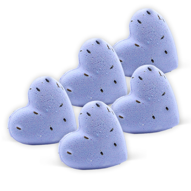 Laventelisydän kylpypommi 70g x 5 kpl