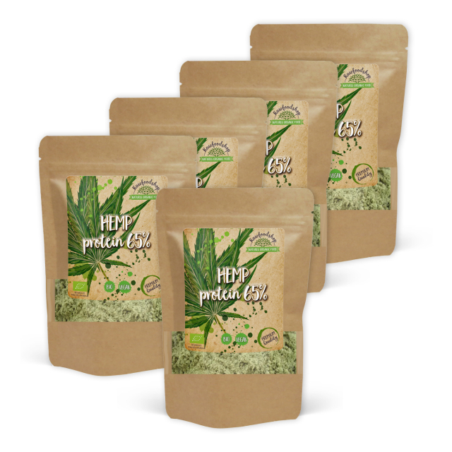 Hampuproteiini 65% LUOMU 500g x 5 pakettia