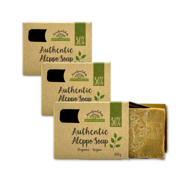 Alepposaippua Laakeriöljy 30% LUOMU 200g x 3 kpl