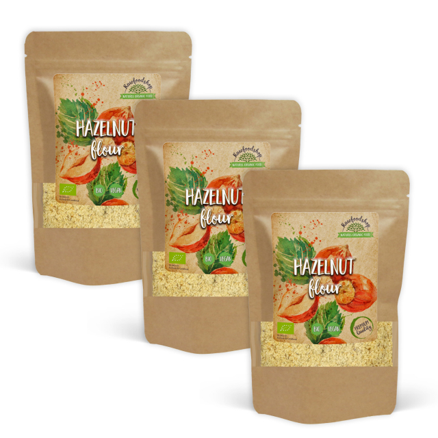 Hasselpähkinäjauho Paahdettu LUOMU 500g x 3 pakettia
