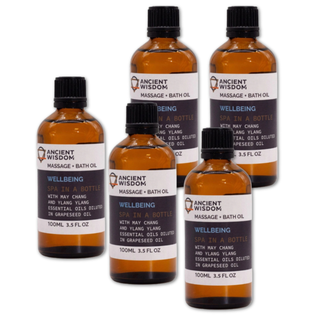 Wellbeing Hierontaöljy 100ml x 5 pulloa