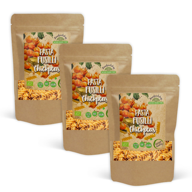 Pasta Fusilli Kikherne LUOMU 250g x 3 pakettia