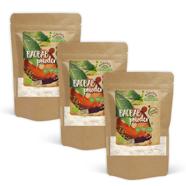 Baobab-jauhe LUOMU 125g x 3 pakettia