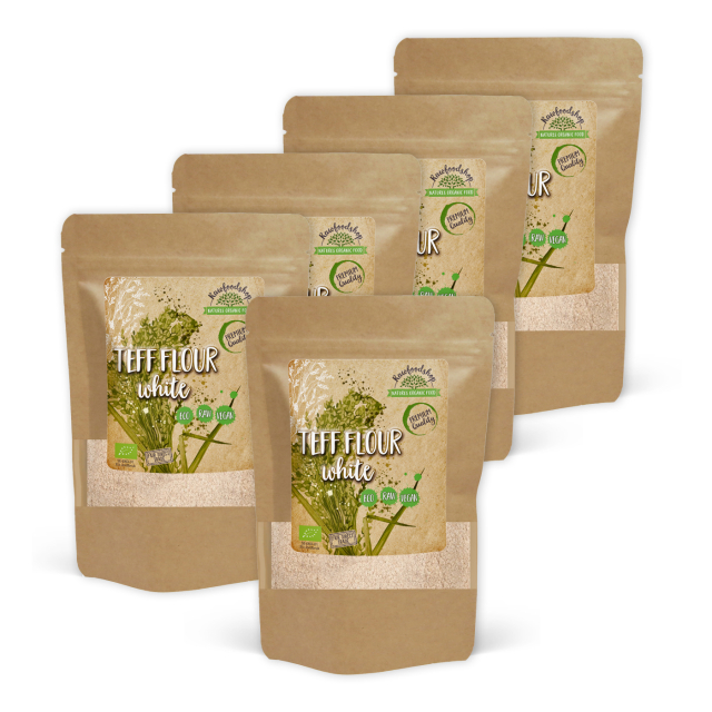 Teff-jauho Vaalea LUOMU 500g x 5 pakettia