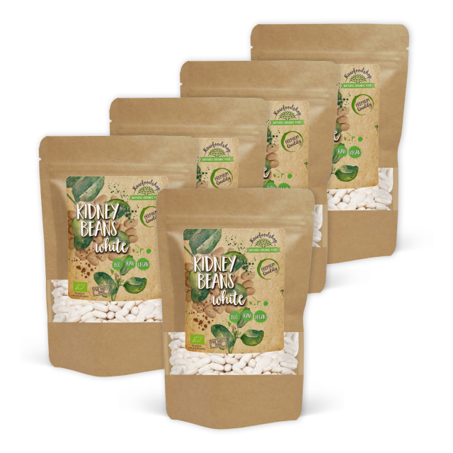 Pavut Valkoiset Keskikokoiset LUOMU 1kg x 5 pakettia