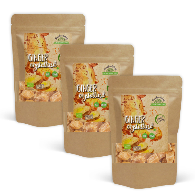 Inkivääri Kristallisoitu LUOMU 500g x 3 pakettia
