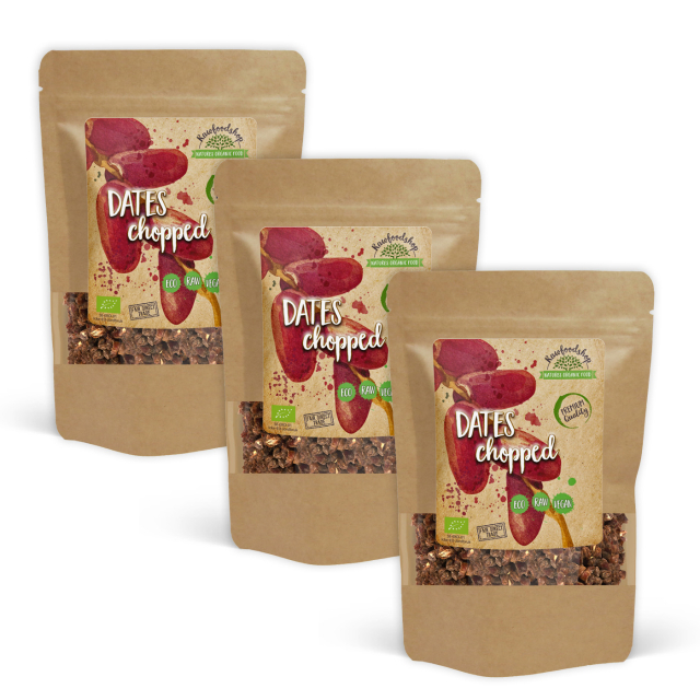 Pilkotut taatelit LUOMU 1kg x 3 pakettia