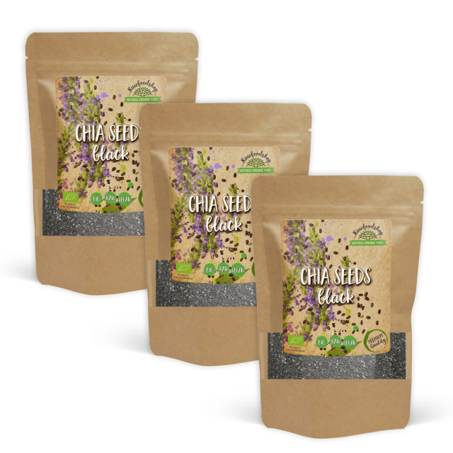 Chiansiemenet Mustat LUOMU 500g x 3 pakettia