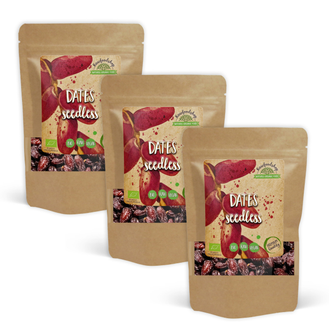 Kivettömät taatelit LUOMU 500g x 3 pakettia