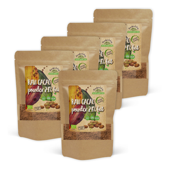 Kaakaojauhe RAW LUOMU 100g x 5 pakettia