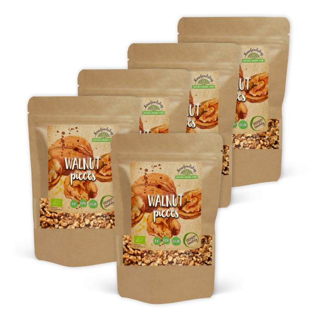 Saksanpähkinäpalat RAW LUOMU 250g x 5 pakettia