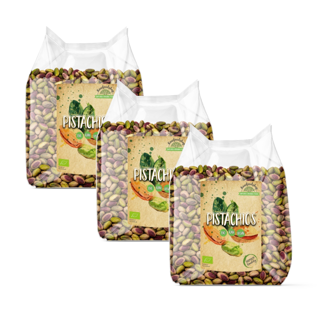 Pistaasipähkinät Premium RAW LUOMU 500g x 3 pakettia