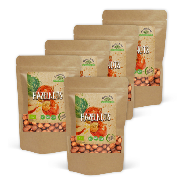 Hasselpähkinät Premium RAW LUOMU 500g x 5 pakettia