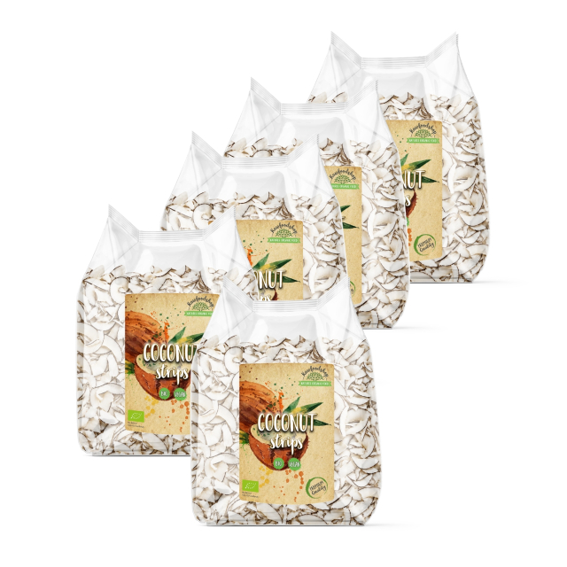 Kookospähkinä suikaleina LUOMU 400g x 5 pakettia