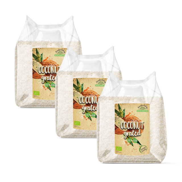 Kookoshiutaleet Premium LUOMU 500g x 3 pakettia