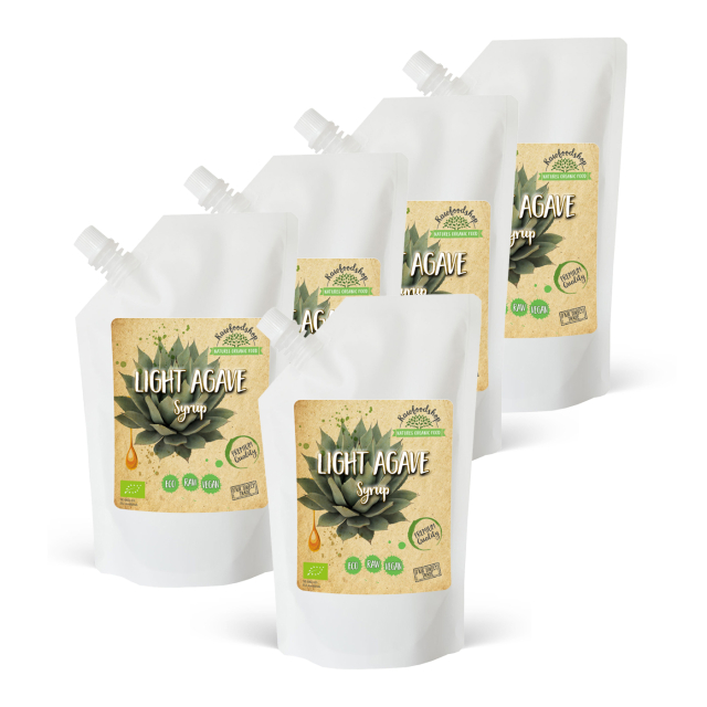 Agavesiirappi Vaalea LUOMU 1000ml x 5 pakettia