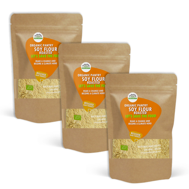 Soijajauho Paahdettu LUOMU 1kg x 3 pakettia