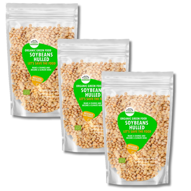 Soijapavut Kuoritut LUOMU 1kg x 3 pakettia
