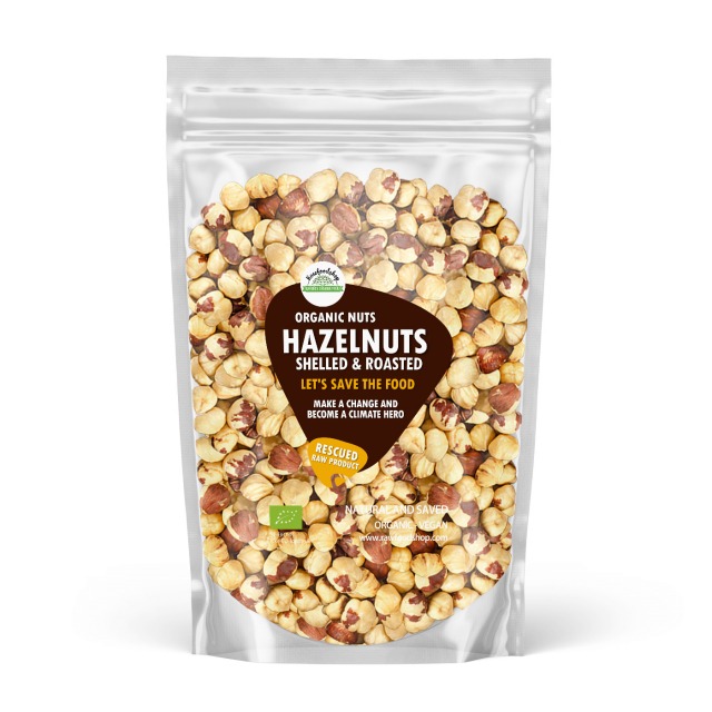 Ekologiset kuoritut ja paahdetut hasselpähkinät 1kg
