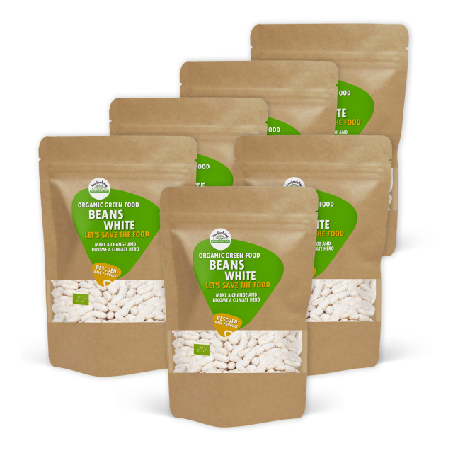 Pavut Valkoiset Keskikokoiset LUOMU 1kg x 6 pakettia