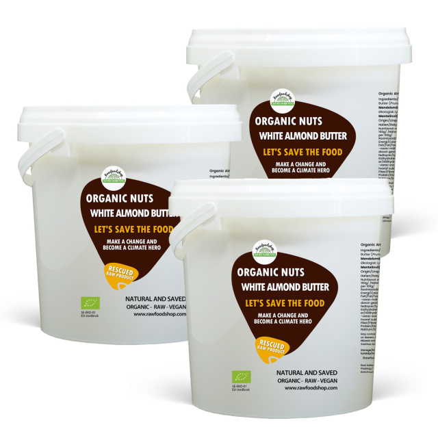 Mantelivoi Vaalea RAW LUOMU 1kg x 3 pakettia