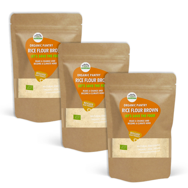 Täysjyväriisijauho LUOMU 1kg x 3 pakettia
