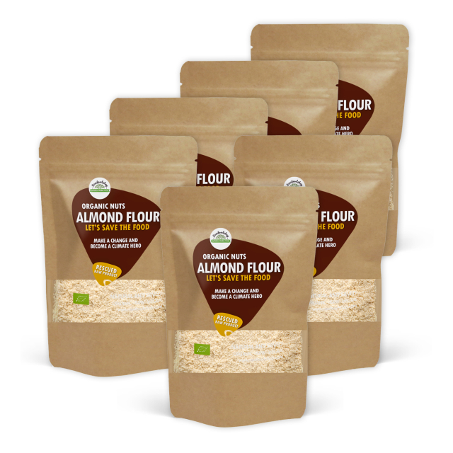 Raakaluomu mantelijauho 1kg x 6 pakettia