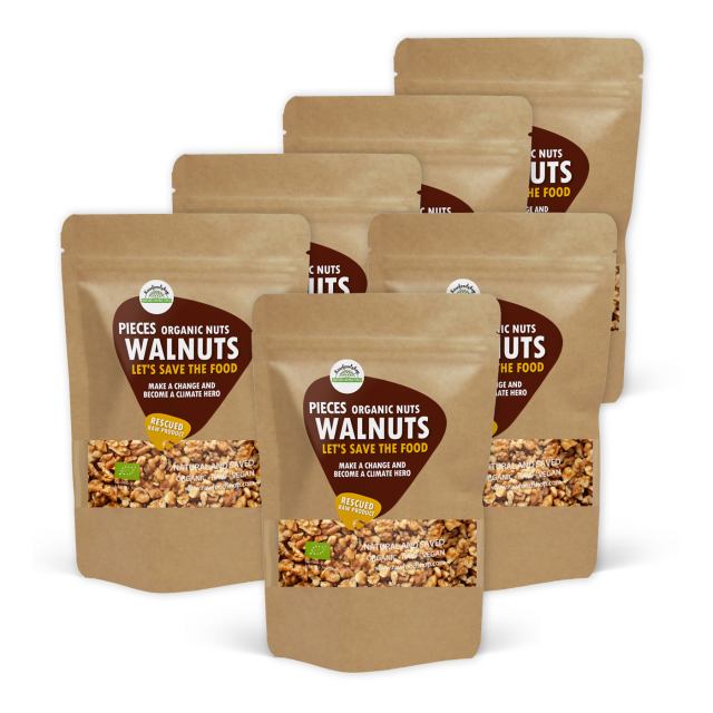 Saksanpähkinät paloina RAW LUOMU 750g x 6 pakettia