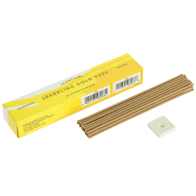 Kultainen kupliva yuzu -suitsukealusta 30 kpl