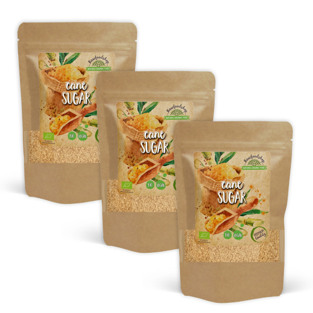 Raakasokeri LUOMU 1kg x 3 pakettia
