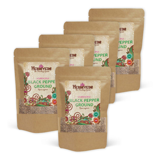 Mustapippuri Jauhettu LUOMU 100g x 5 pakettia