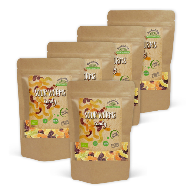 Kirpeät Madot Karkkia LUOMU 100g x 5 pakettia