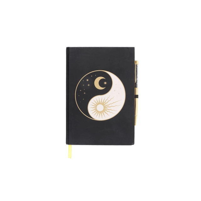 Muistikirja Yin Yang Kuulakärkikynällä Musta Obsidian