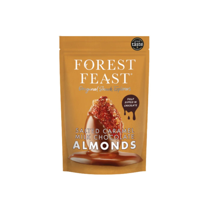 Manteleita Suklaassa & Suolakaramelli 120g ryhmässä Raaka-aineet / Pähkinät / Manteli @ Rawfoodshop Scandinavia AB (05513)