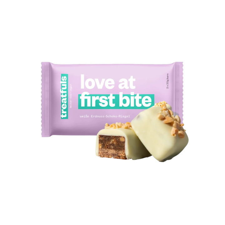 Valkosuklaapatukka Maapähkinöillä LUOMU 2x20 g ryhmässä Raaka-aineet / Karkkia & Suklaata / Suklaapatukat @ Rawfoodshop Scandinavia AB (086209-01)