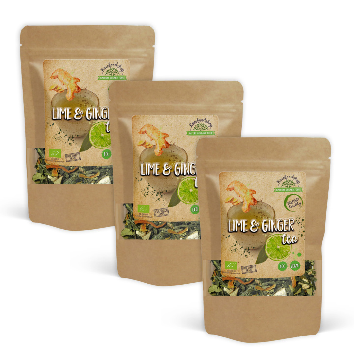 Lime ja Inkivääri Tee LUOMU 100g x 3 pakettia ryhmässä Raaka-aineet / Juomat / Teet @ Rawfoodshop Scandinavia AB (10794-SET3)