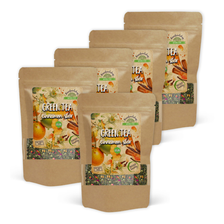 Vihreä tee Cinnamon Star 50g x 5 pakettia ryhmässä Raaka-aineet / Juomat / Teet @ Rawfoodshop Scandinavia AB (1096650-SET5)