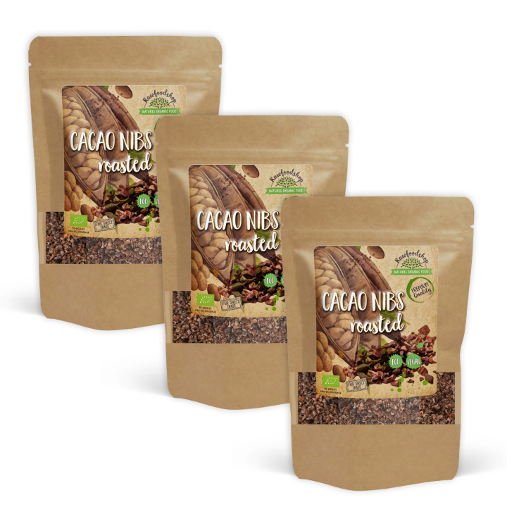 Kaakaonibsit Paahdetut LUOMU 500g x 3 pakettia ryhmässä Raaka-aineet / Leipominen / Kaakaotuotteet @ Rawfoodshop Scandinavia AB (13255-SET3)