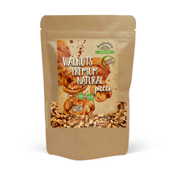 Saksanpähkinäpalat Premium RAW 250g ryhmässä Raaka-aineet / Pähkinät / Saksanpähkinät @ Rawfoodshop Scandinavia AB (17234-250)