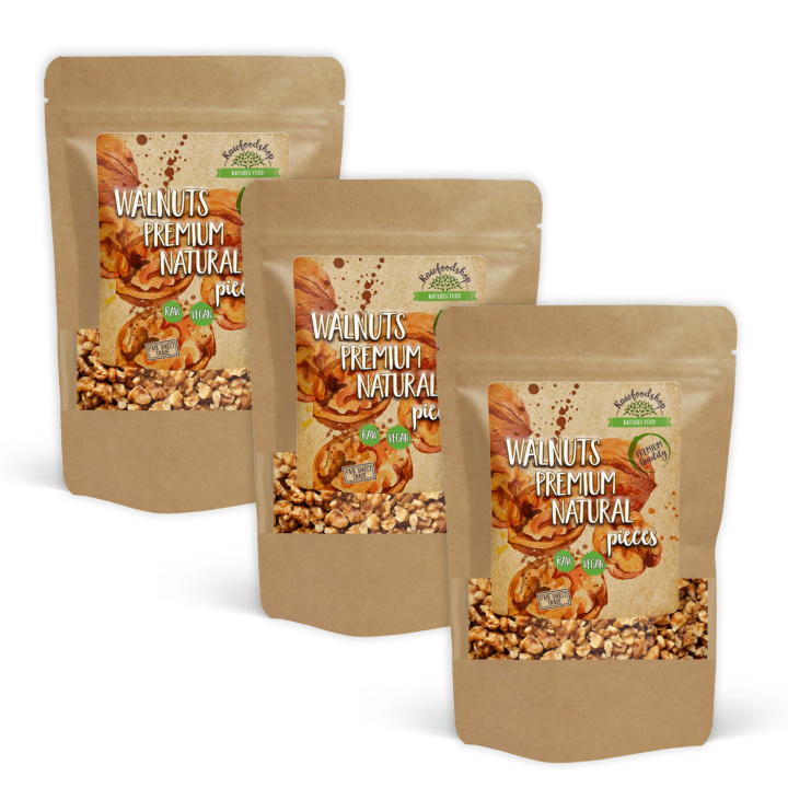 Saksanpähkinäpalat Premium RAW 750g x 3 pakettia ryhmässä Raaka-aineet / Pähkinät / Saksanpähkinät @ Rawfoodshop Scandinavia AB (17234750-SET3)