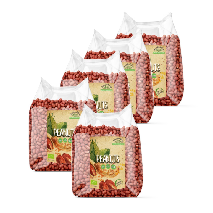 Maapähkinät Premium RAW LUOMU 1 kg x 5 pakettia ryhmässä Raaka-aineet / Pähkinät / Maapähkinät @ Rawfoodshop Scandinavia AB (1725001-SET5)