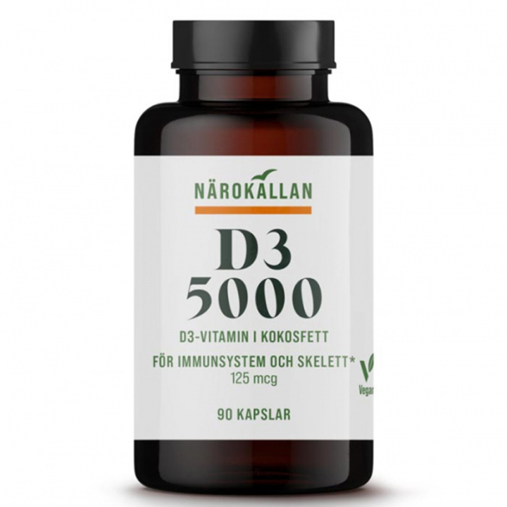 D3-5000 Vegan 90 kapselia ryhmässä Ravintolisät / Vitamiinit / D-vitamiini @ Rawfoodshop Scandinavia AB (1815)