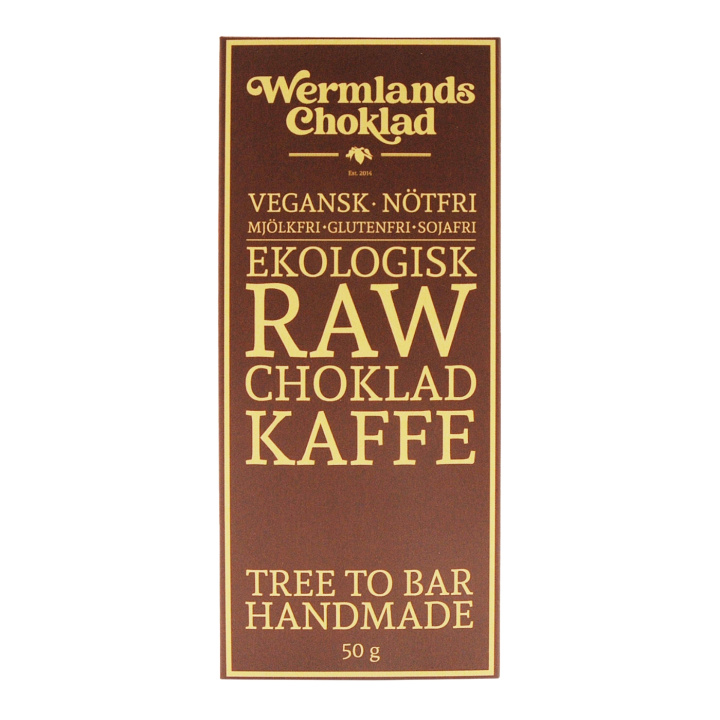 Wermlandschoklad Kahvi LUOMU 50g ryhmässä Raaka-aineet / Karkkia & Suklaata / Suklaapatukat @ Rawfoodshop Scandinavia AB (1818X10)