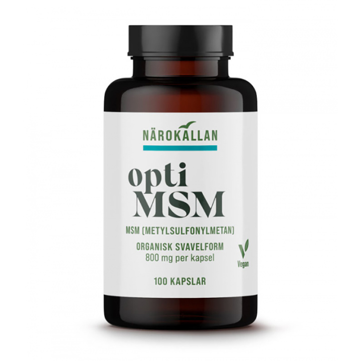 OptiMSM 100 Kapselia ryhmässä Ravintolisät / Muut ravintolisät / MSM @ Rawfoodshop Scandinavia AB (1850)