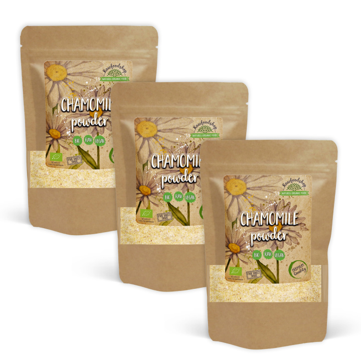 Kamillepulver ØKO 125 g x 3 pakettia ryhmässä Raaka-aineet / Terveysruoka / Vihreät Jauheet @ Rawfoodshop Scandinavia AB (1862125-SET3)
