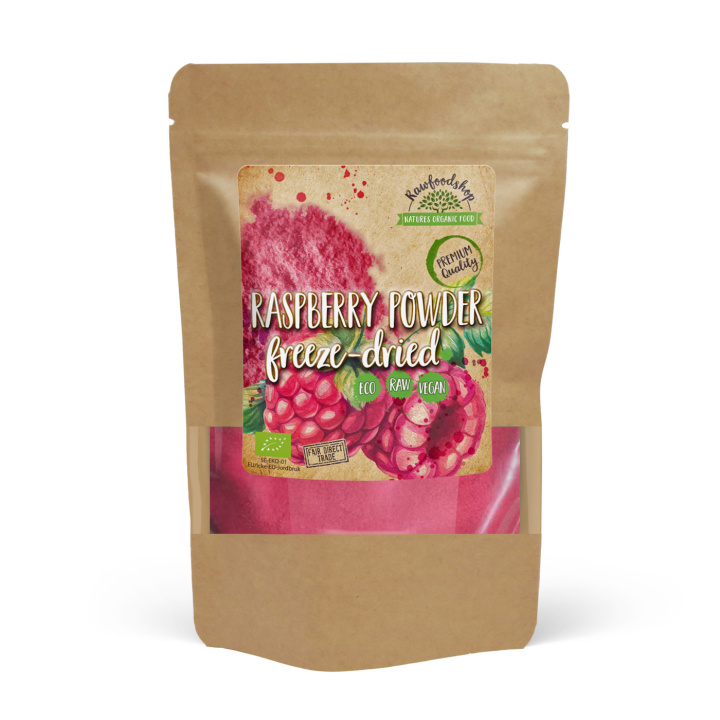 Vadelmajauhe Pakastekuivattu LUOMU 100g ryhmässä Raaka-aineet / Hedelmät & Marjat / Vadelma @ Rawfoodshop Scandinavia AB (2002000500200-1)