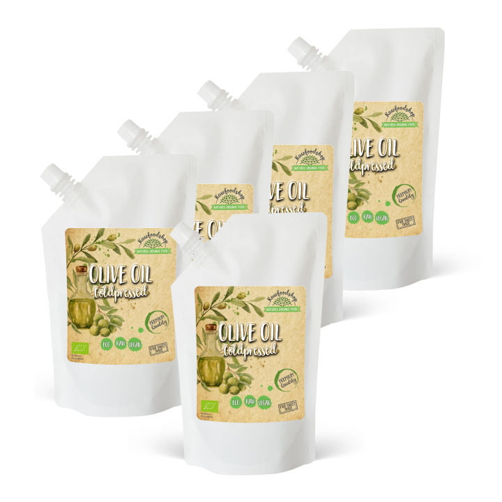 Oliiviöljy kylmäpuristettu LUOMU 500ml x 5 pakettia ryhmässä Iho & Vartalo / Luonnollinen DIY / Kasviöljyt @ Rawfoodshop Scandinavia AB (2101233-SET5)
